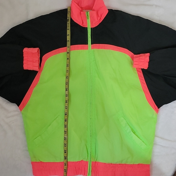 Vintage Neon Dolman Sleeve Windbreaker - Picture 1 of 8